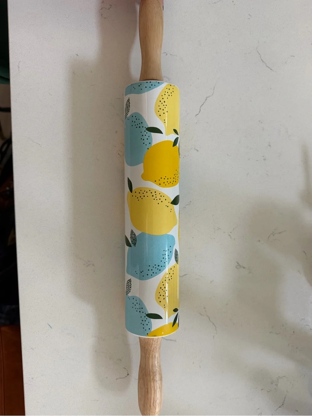 Citrus Pattern Rolling Pin - Yellow & Light Blue